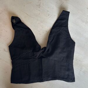 Miami Black Smocked Crop Top